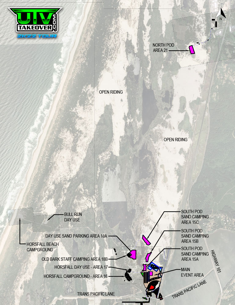 UTV Takeover Coos Bay Overview Map