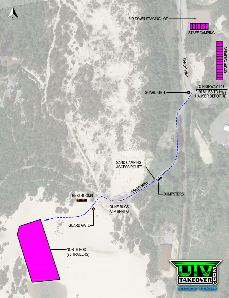 UTV Takeover North Pod Camping Map