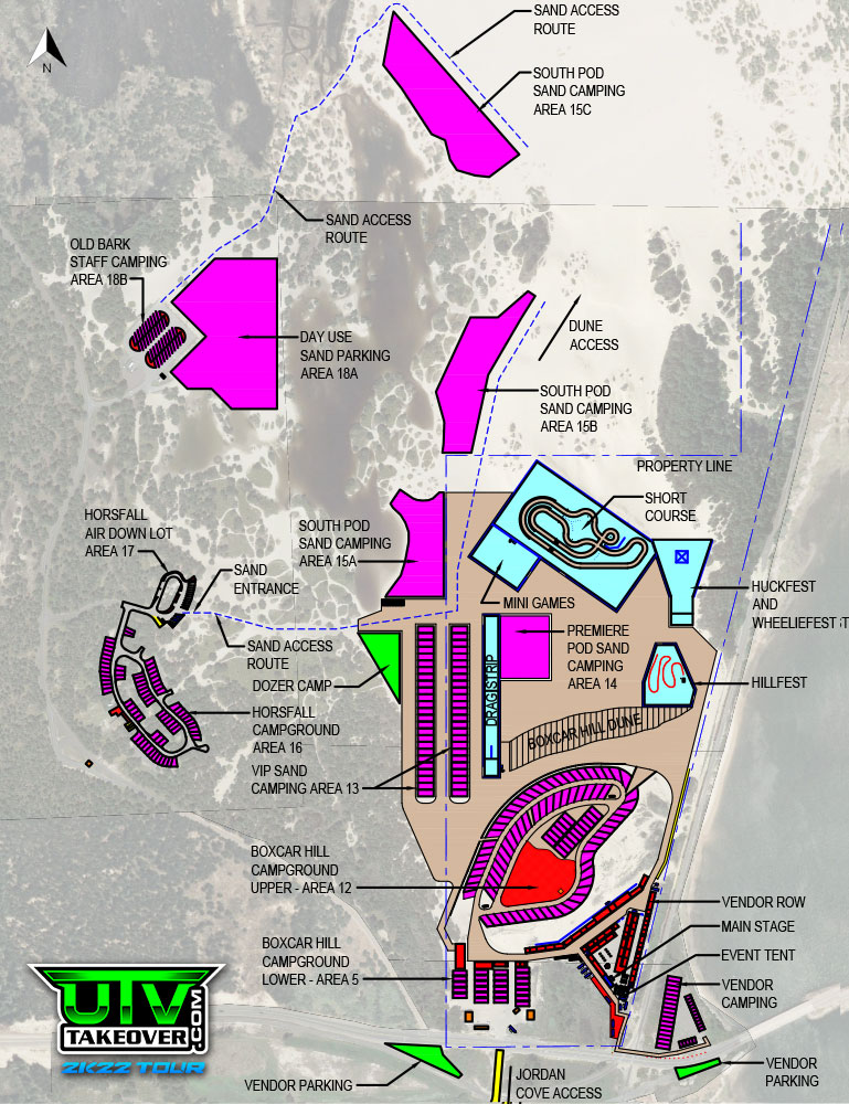 UTV Takeover Overview Map at Boxcar Hill